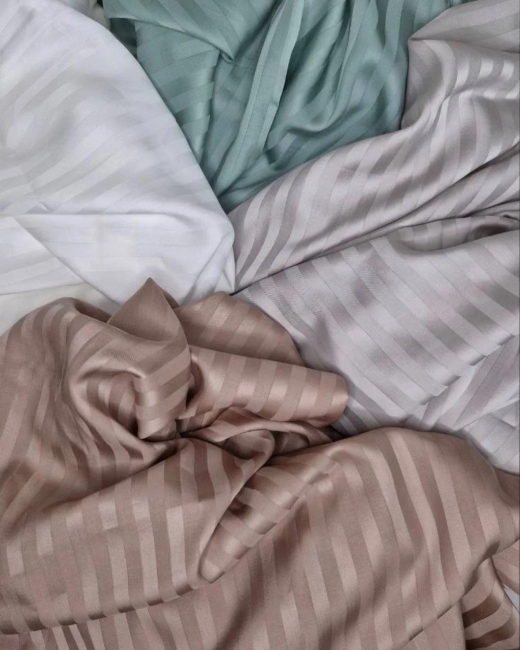 310T- сатин тенцель ( 100% тенцель; ш. 2,5 м; полоса 1х1, белый  )